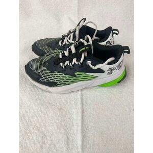 Size 4Y Under Armour Scramjet 4 Kids Running Shoes Black White Lime Green